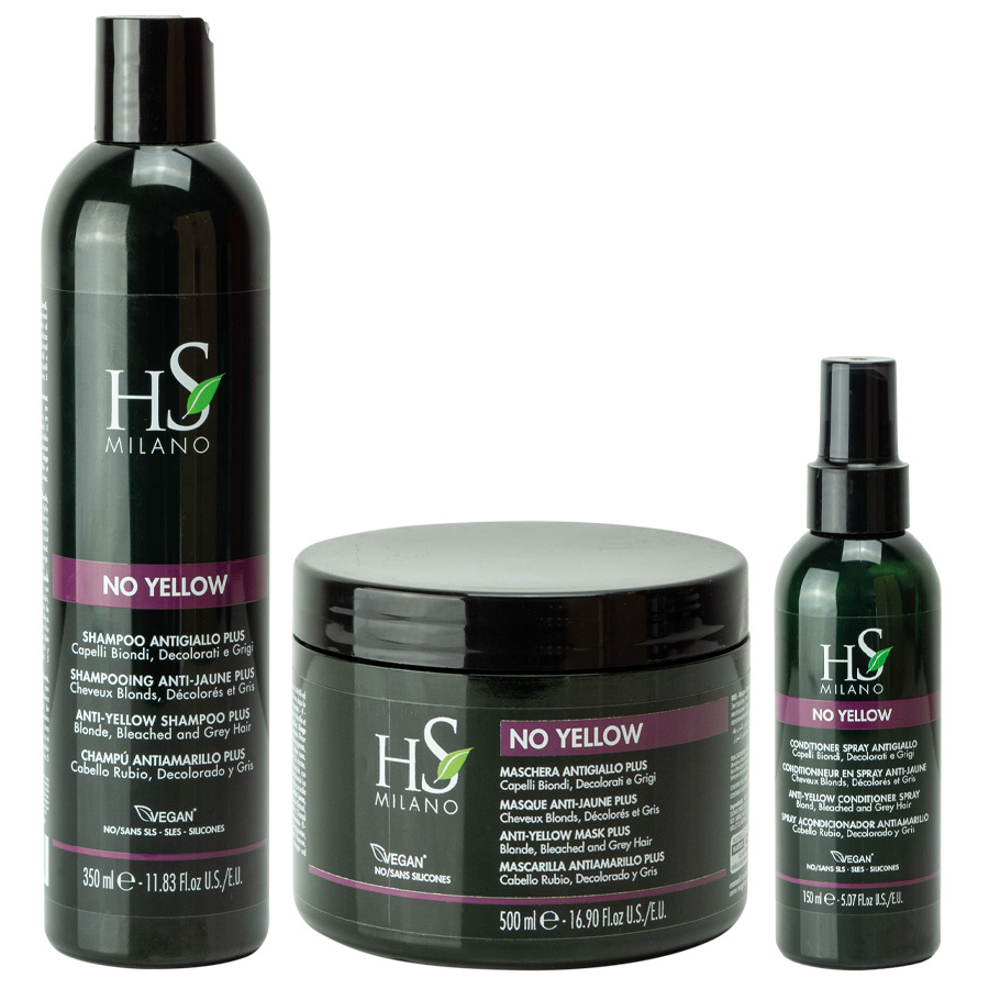 HS Milano Zestaw No Yellow Szampon 350 ml + Maska 500 ml + Odżywka 150 ml
