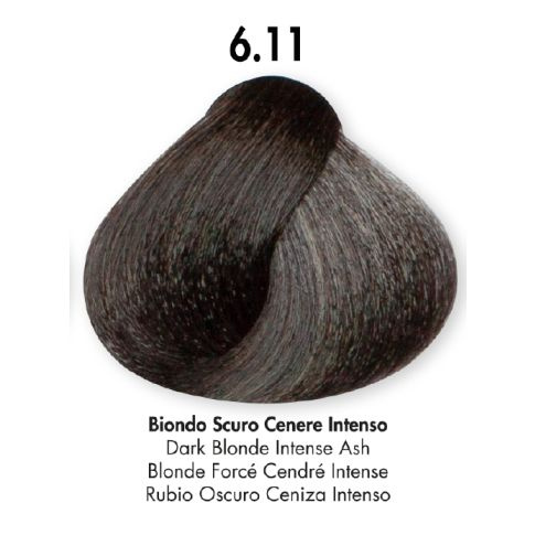 HS Milano Farba Do Włosów 6.11 Intensywny Popielaty Ciemny Blond 100 ml