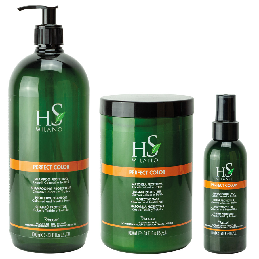 HS Milano Zestaw Perfect Color Szampon 1000 ml + Maska 1000 ml + Płyn Ochronny 150 ml