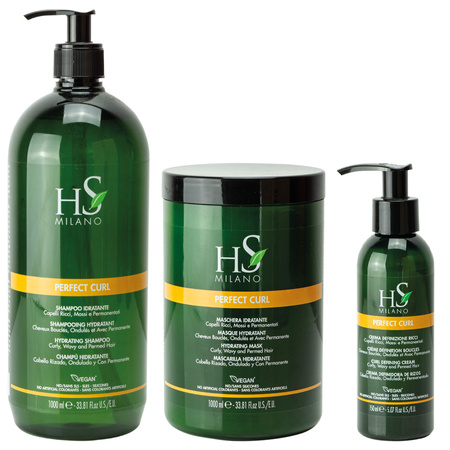 HS Milano Zestaw Perfect Curl Szampon 1000 ml + Maska 1000 ml  + Krem 150 ml