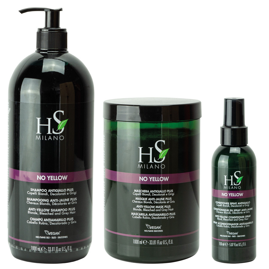 HS Milano Zestaw No Yellow Szampon 1000 ml + Maska 1000 ml + Odżywka 150 ml