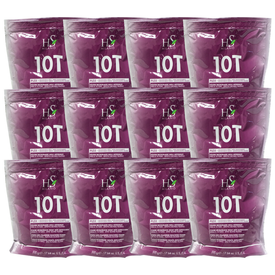 HS Milano Bleaching Powder Rozjaśniacz 10 Tonów 500g – Zestaw 10 + 2 Gratis