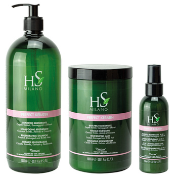 HS Milano Zestaw Perfect Keratin Szampon 1000 ml + Maska 1000 ml + Maska 10w1 150 ml