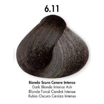 HS Milano Farba Do Włosów 6.11 Intensywny Popielaty Ciemny Blond 100 ml 