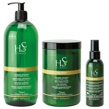 HS Milano Zestaw No Frizz Szampon 1000 ml + Maska 1000 ml + Spray Termoochronny 150 ml